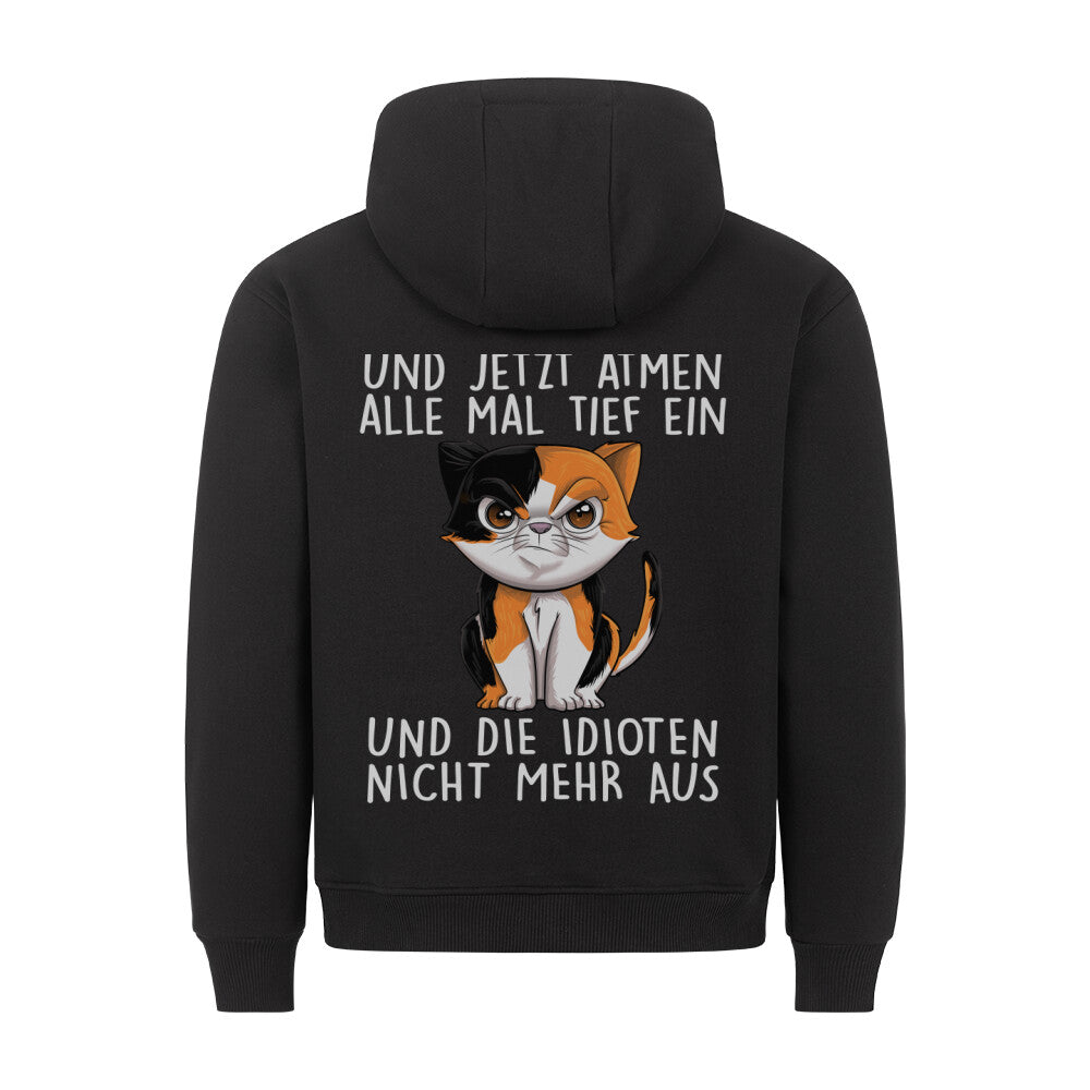 Einatmen Böse Katze - Hoodie Unisex Rückendruck