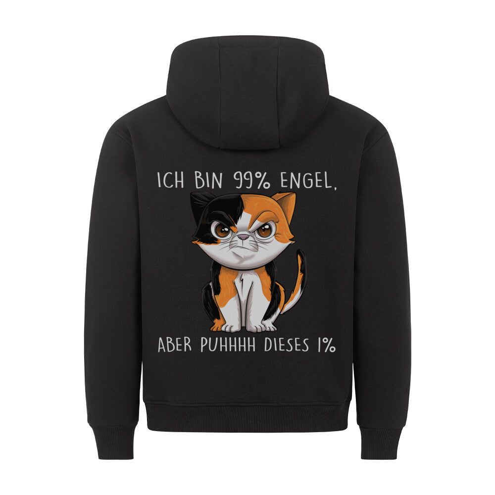 Engel Böse Katze - Hoodie Unisex Rückendruck