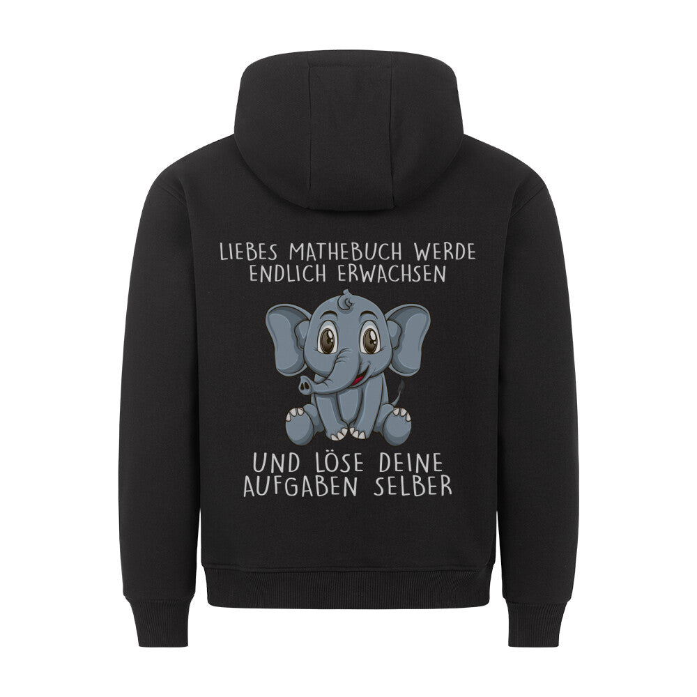 Mathebuch Elefant - Hoodie Unisex Rückendruck