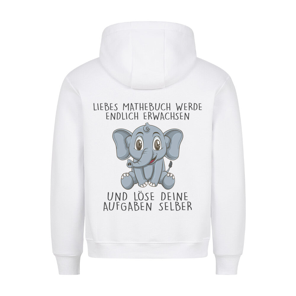 Mathebuch Elefant - Hoodie Unisex Rückendruck