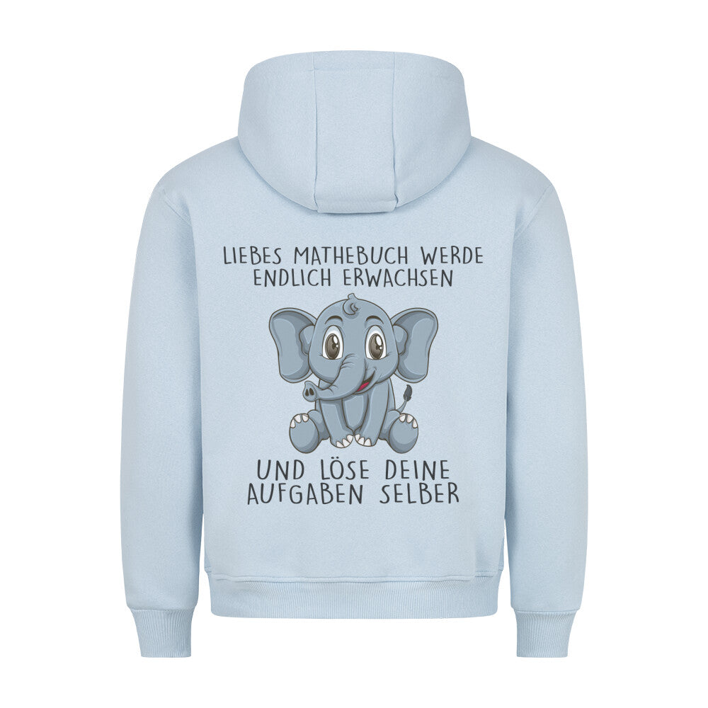 Mathebuch Elefant - Hoodie Unisex Rückendruck