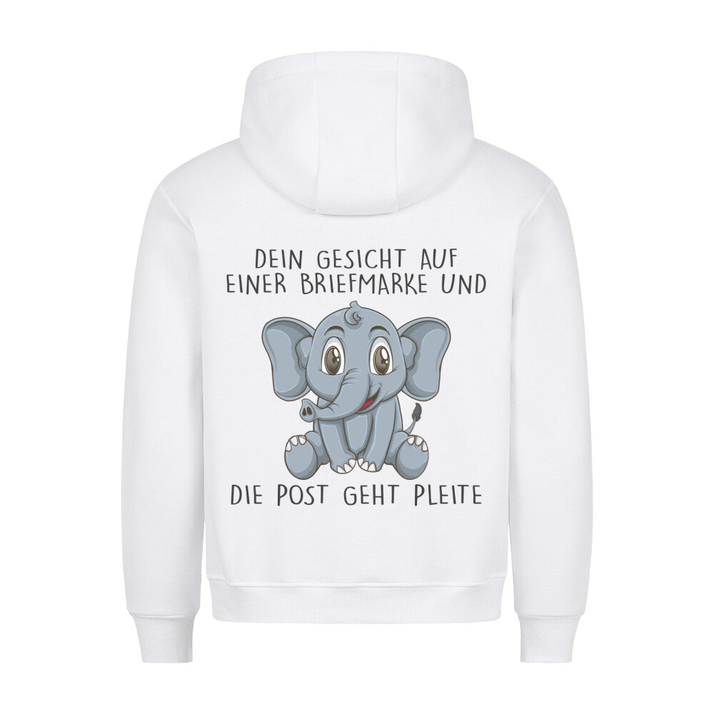 Briefmarke Elefant - Hoodie Unisex Rückendruck