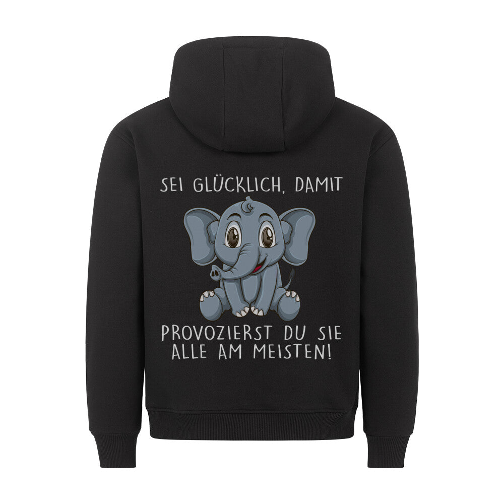 Glücklich Elefant - Hoodie Unisex Rückendruck