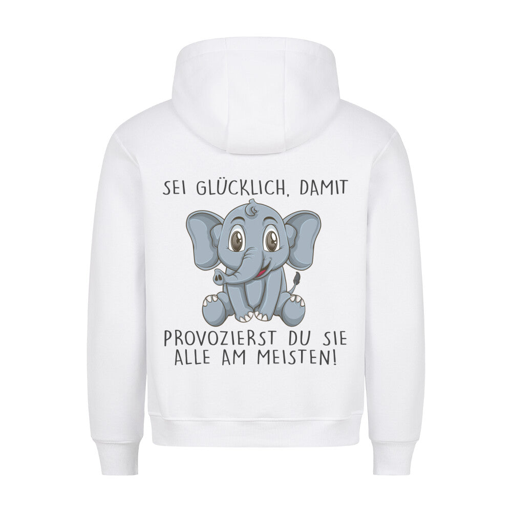 Glücklich Elefant - Hoodie Unisex Rückendruck