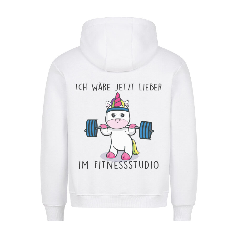 Fitnessstudio Cute Einhorn - Hoodie Unisex Rückendruck
