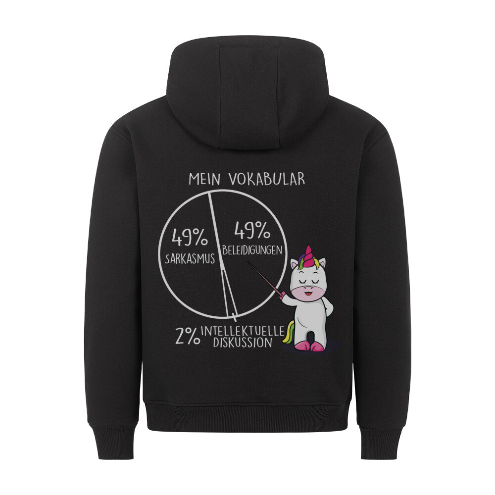 Vokabular Cute Einhorn - Hoodie Unisex Rückendruck