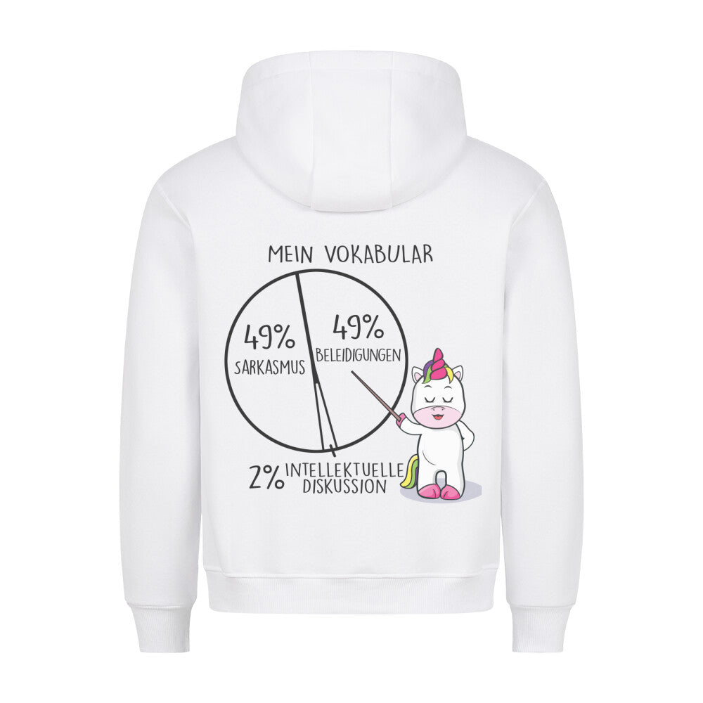 Vokabular Cute Einhorn - Hoodie Unisex Rückendruck