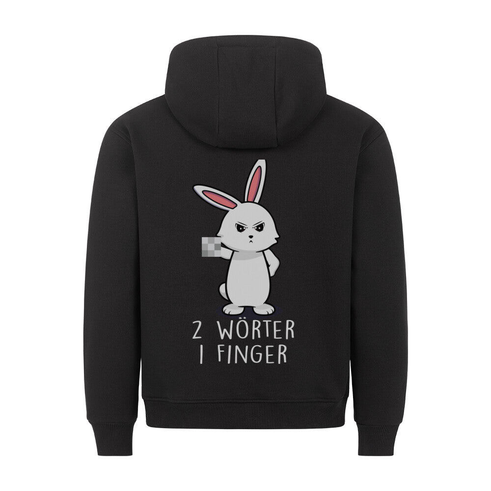 Zwei Wörter Bunny - Hoodie Unisex Rückendruck