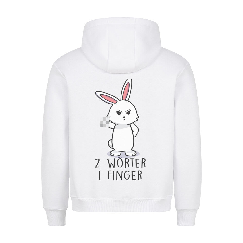 Zwei Wörter Bunny - Hoodie Unisex Rückendruck