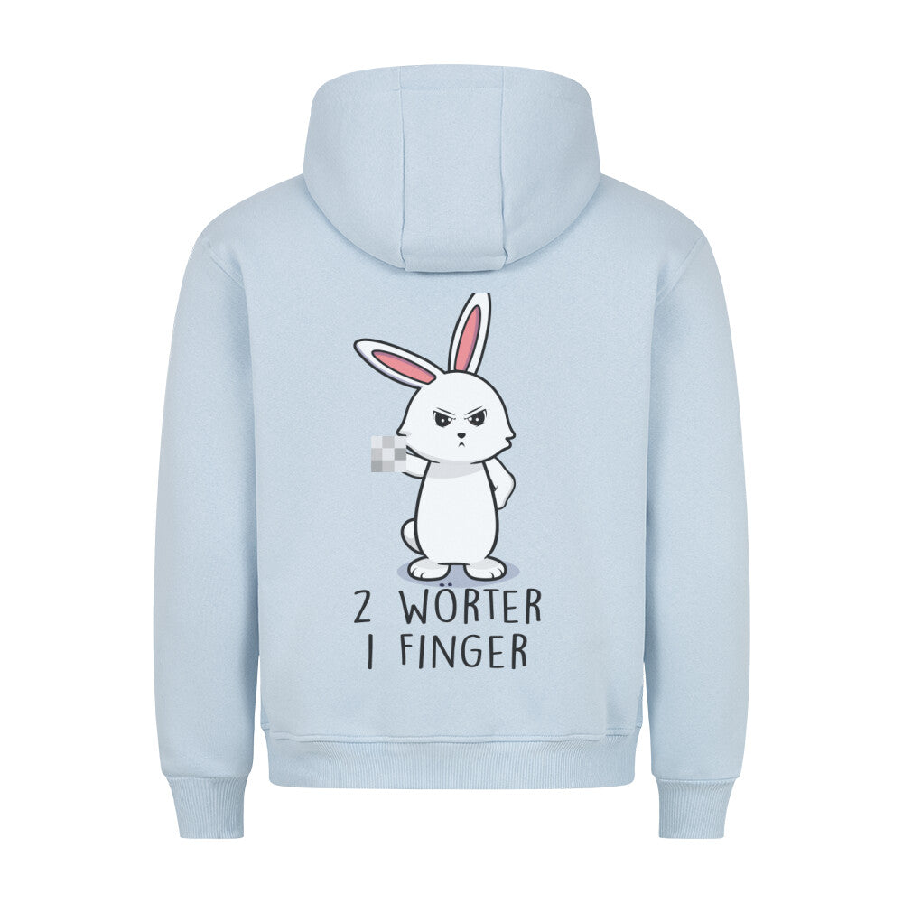 Zwei Wörter Bunny - Hoodie Unisex Rückendruck