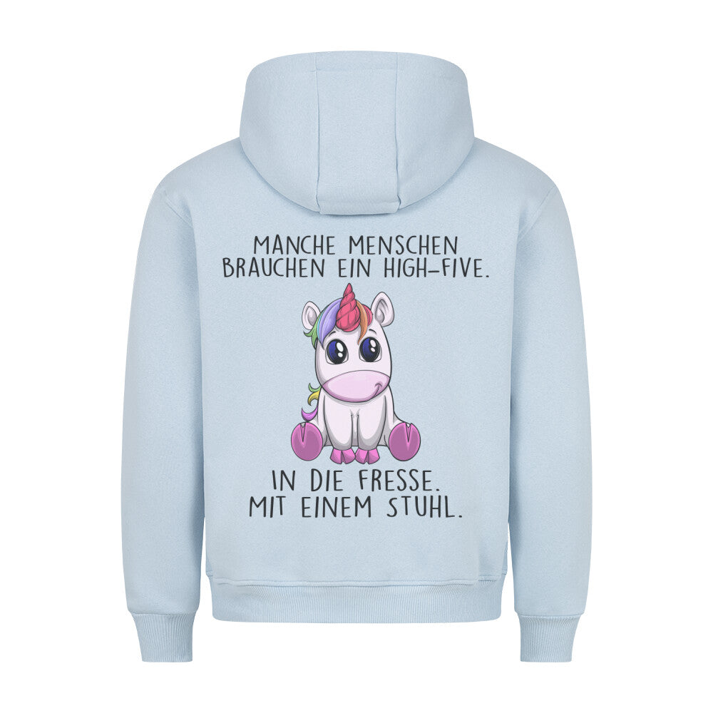 High-Five Einhorn - Hoodie Unisex Rückendruck