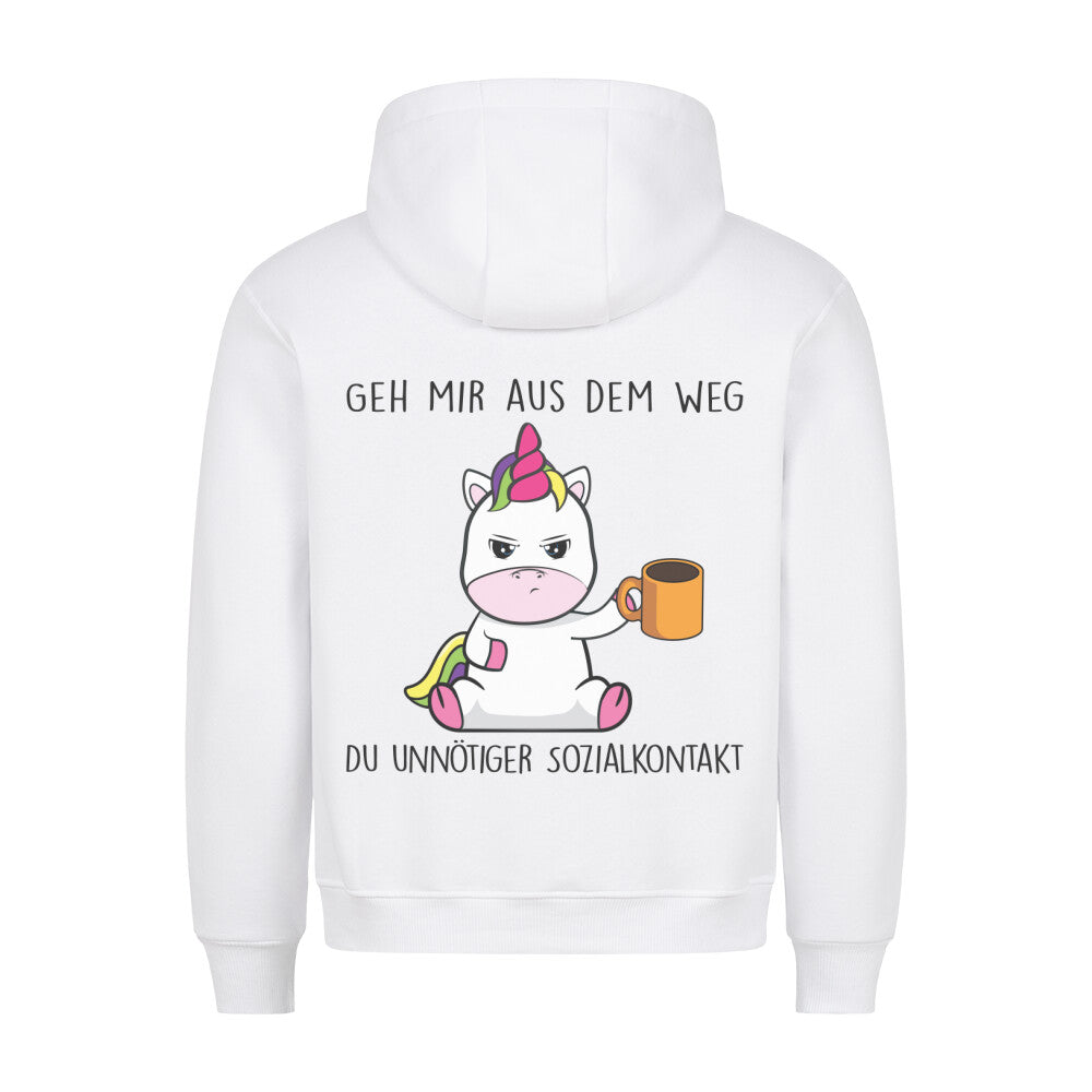 Sozialkontakt Cute Einhorn - Hoodie Unisex Rückendruck