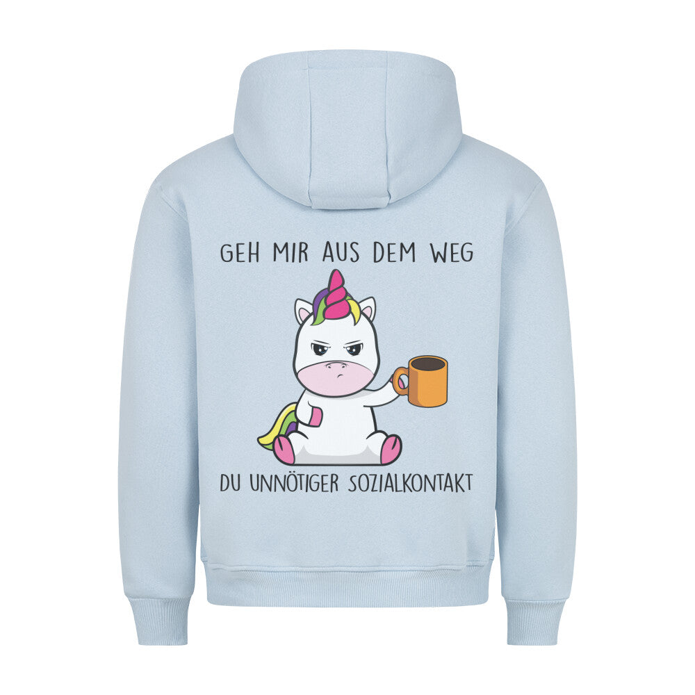 Sozialkontakt Cute Einhorn - Hoodie Unisex Rückendruck