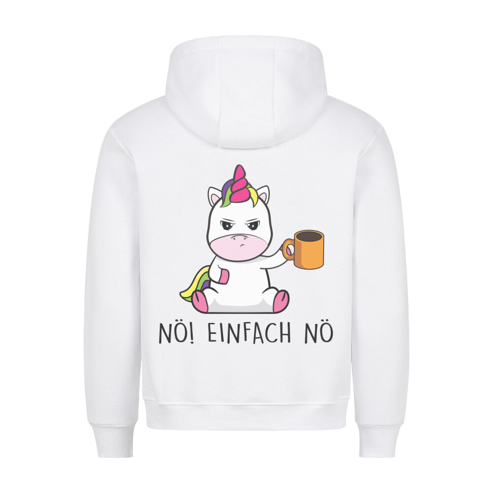 Nö! Cute Einhorn Kaffee - Hoodie Unisex Rückendruck