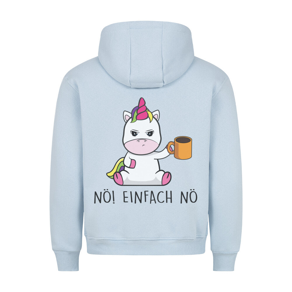 Nö! Cute Einhorn Kaffee - Hoodie Unisex Rückendruck