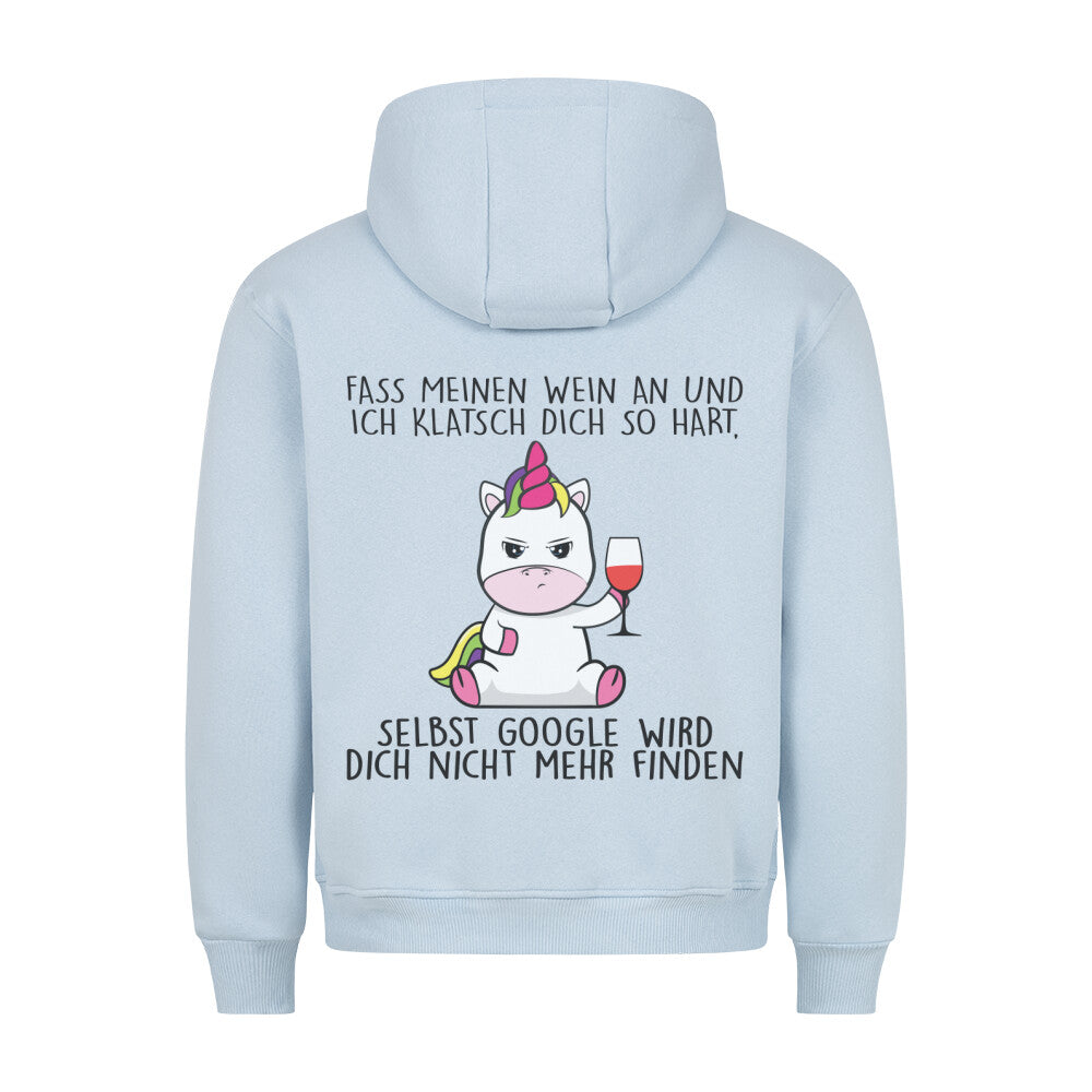 Wein Cute Einhorn - Hoodie Unisex Rückendruck