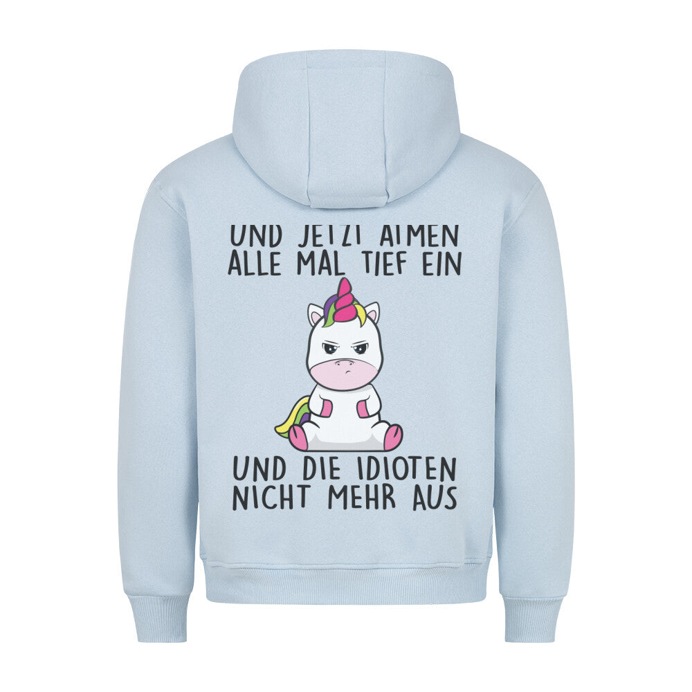 Einatmen Cute Einhorn - Hoodie Unisex Rückendruck