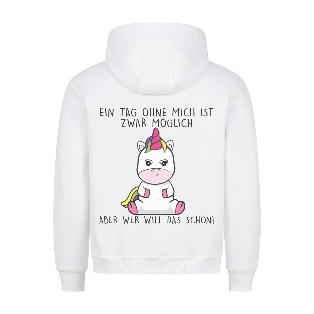 Ohne Mich Cute Einhorn - Hoodie Unisex Rückendruck