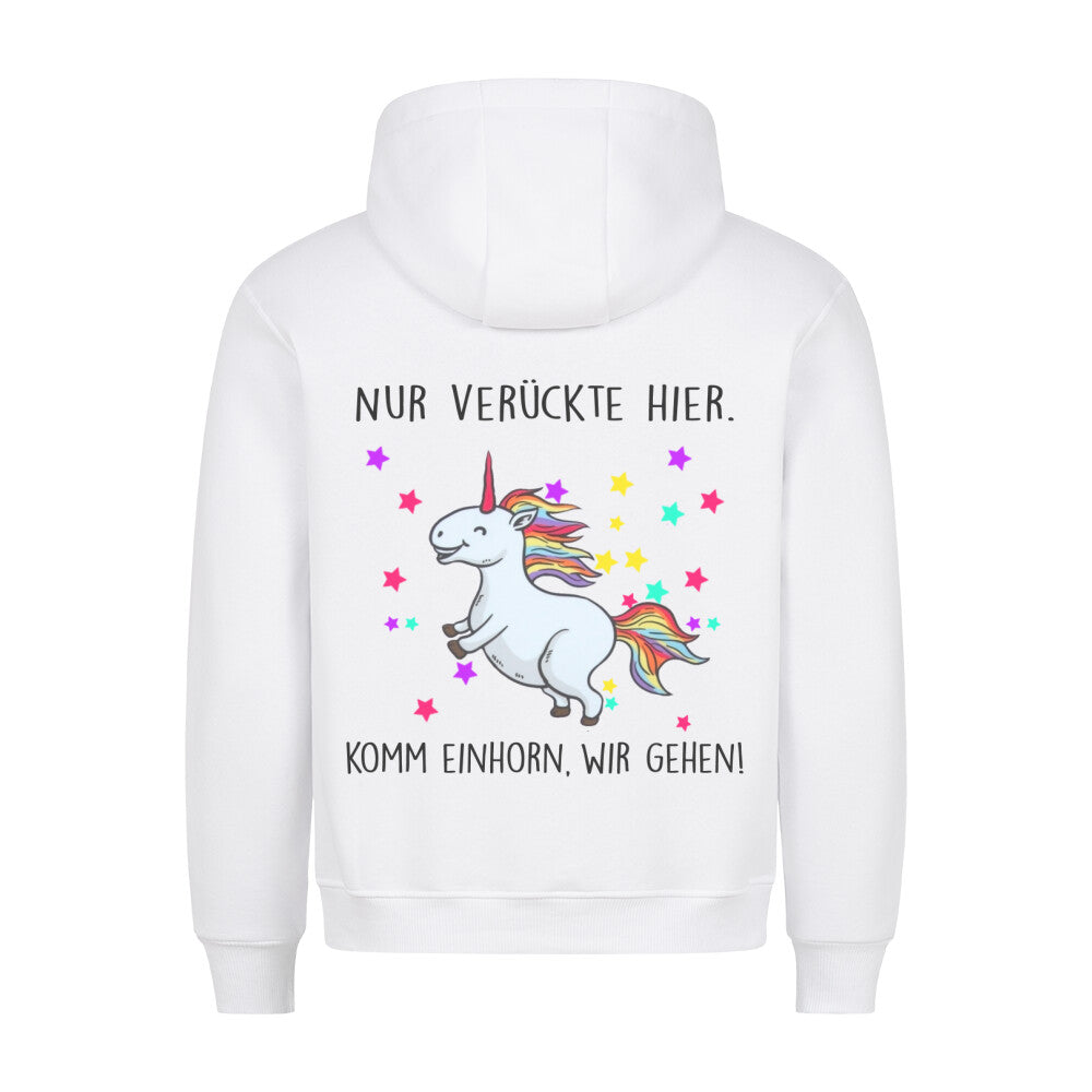 Komm Glitzer Einhorn - Hoodie Unisex Rückendruck