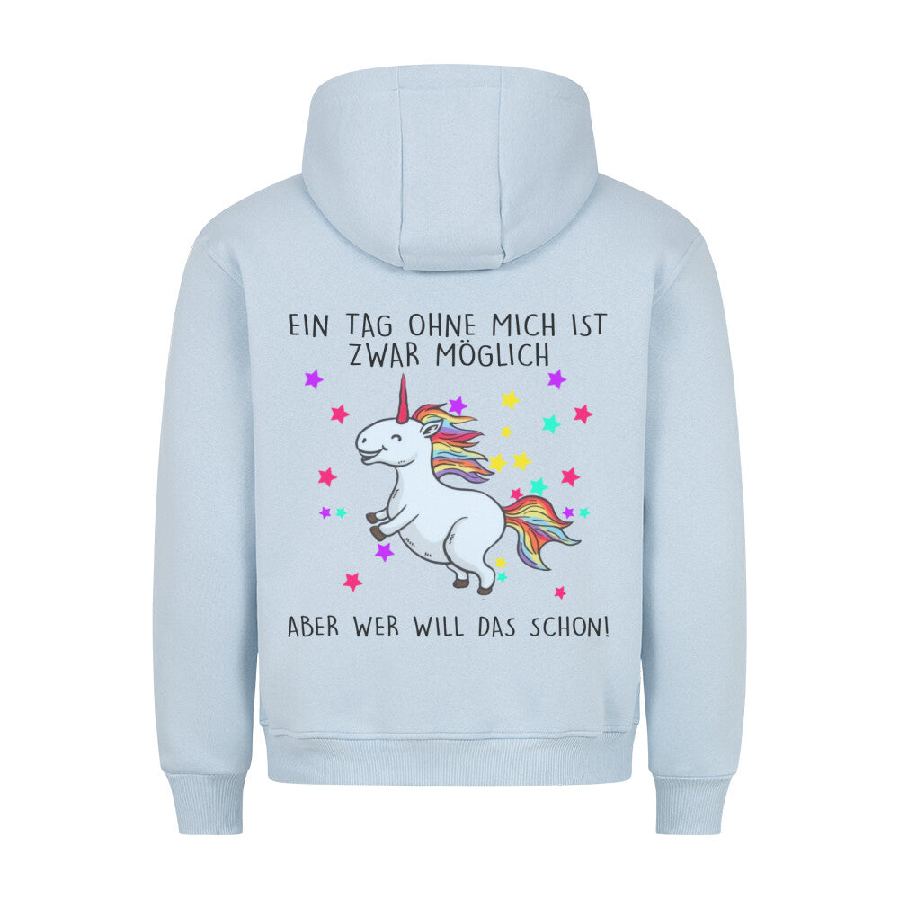 Ohne Mich Glitzer Einhorn - Hoodie Unisex Rückendruck