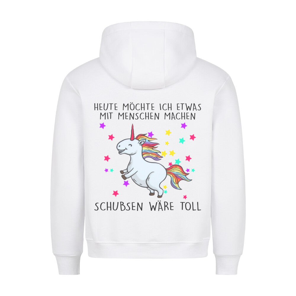 Schubsen Glitzer Einhorn - Hoodie Unisex Rückendruck