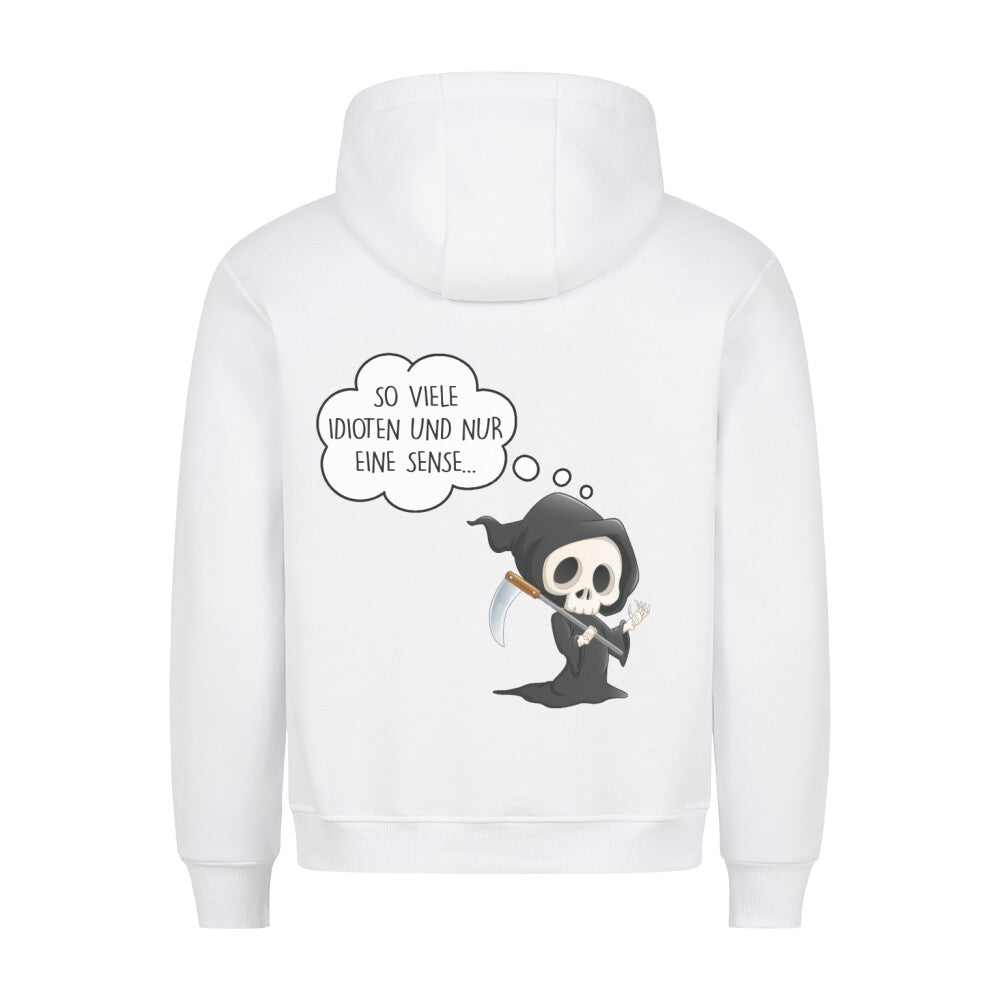 Idioten Sensenmann - Hoodie Unisex Rückendruck