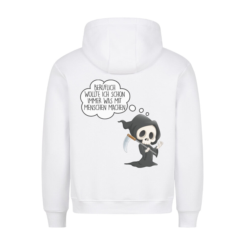 Menschen Sensenmann - Hoodie Unisex Rückendruck