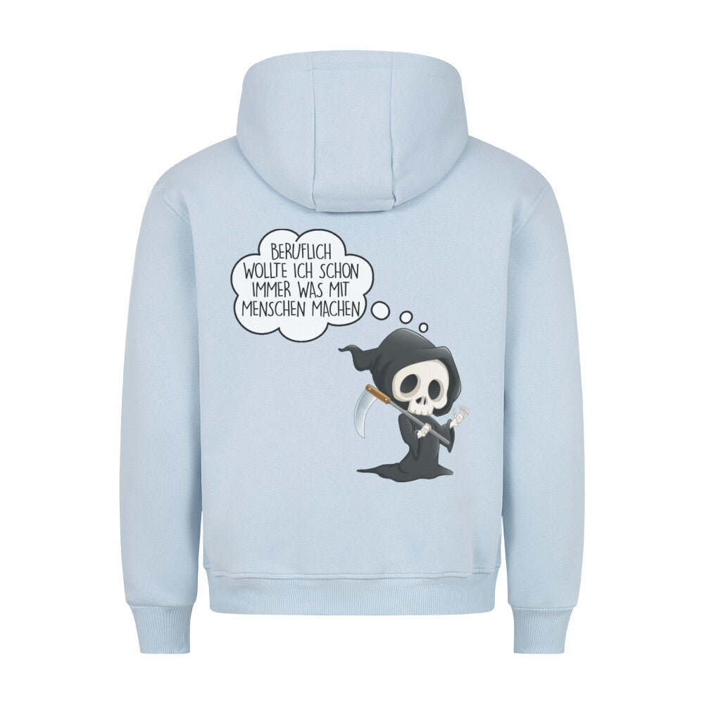 Menschen Sensenmann - Hoodie Unisex Rückendruck
