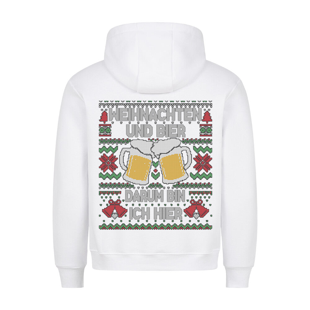 Weihnachten und Bier - Hoodie Unisex Rückendruck