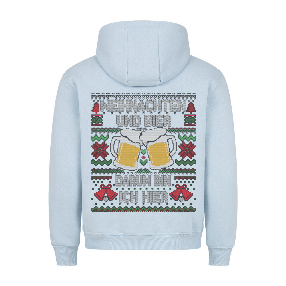 Weihnachten und Bier - Hoodie Unisex Rückendruck