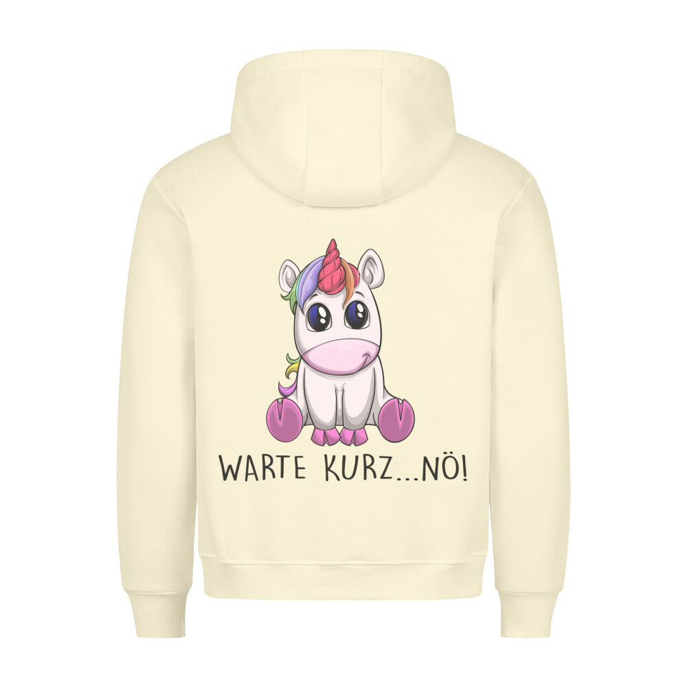Warten Einhorn - Hoodie Unisex Rückendruck