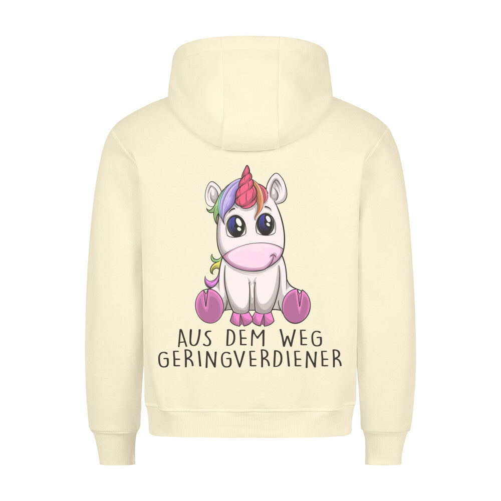 Geringverdiener Einhorn - Hoodie Unisex Rückendruck