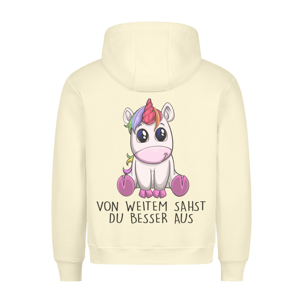Aussehen Einhorn - Hoodie Unisex Rückendruck