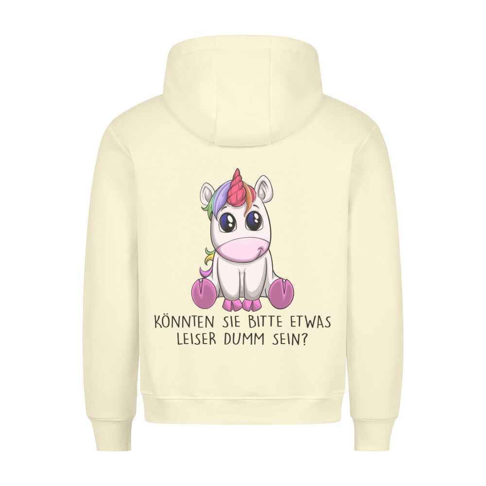 Leise Einhorn - Hoodie Unisex Rückendruck