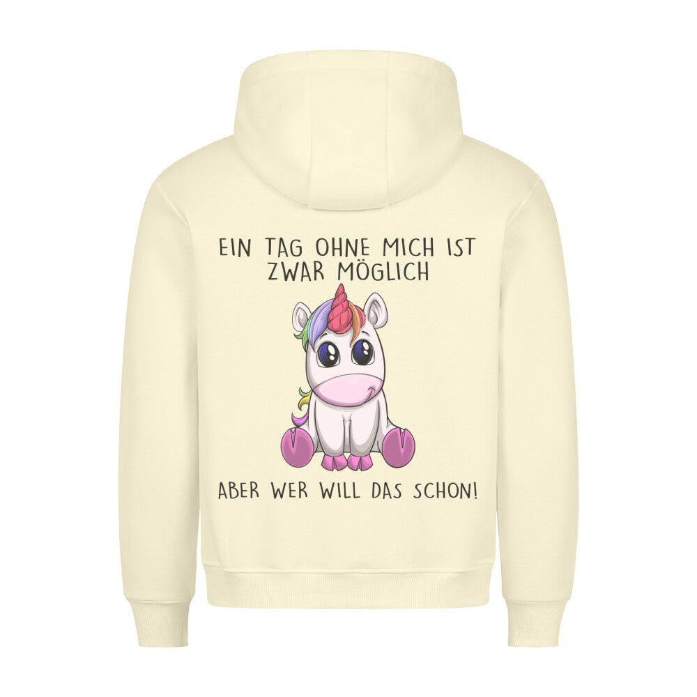 Ohne Mich Einhorn - Hoodie Unisex Rückendruck