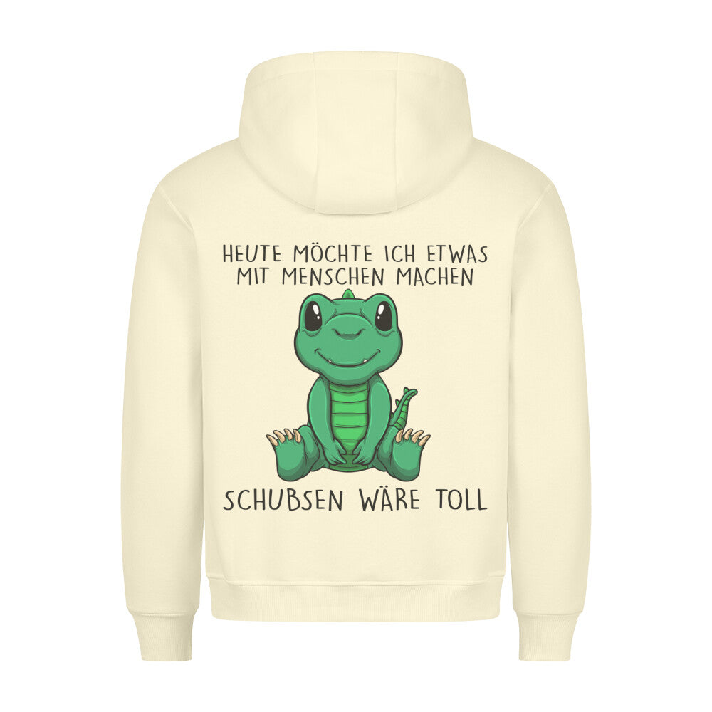 Schubsen Dinosaurier - Hoodie Unisex Rückendruck
