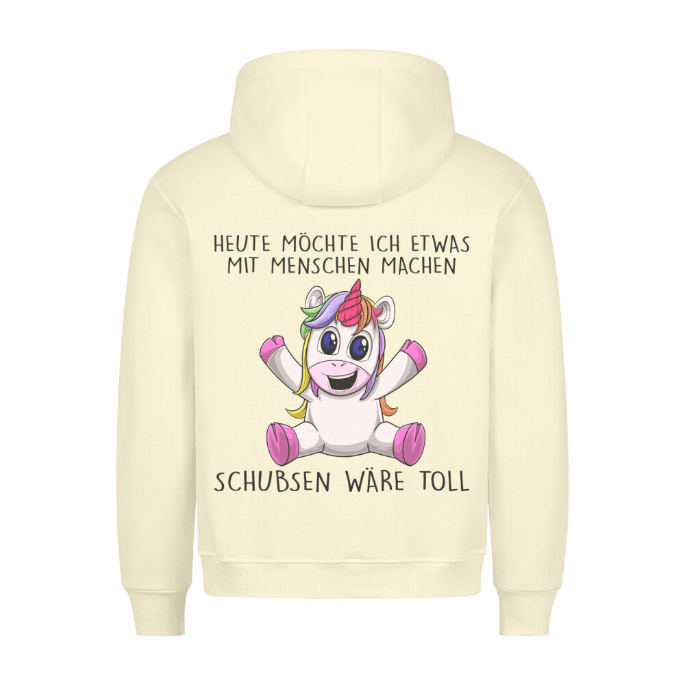 Schubsen Unicorn - Hoodie Unisex Rückendruck