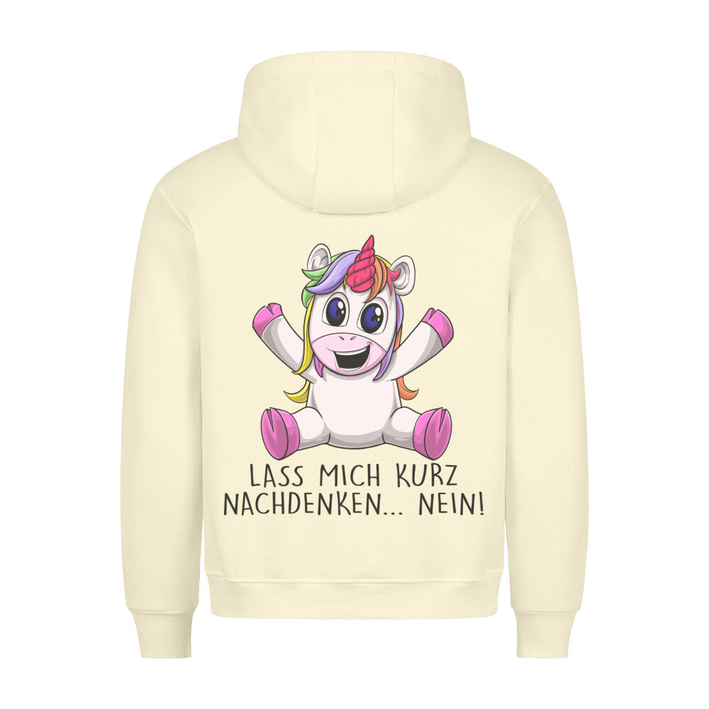 Nachdenken Unicorn - Hoodie Unisex Rückendruck