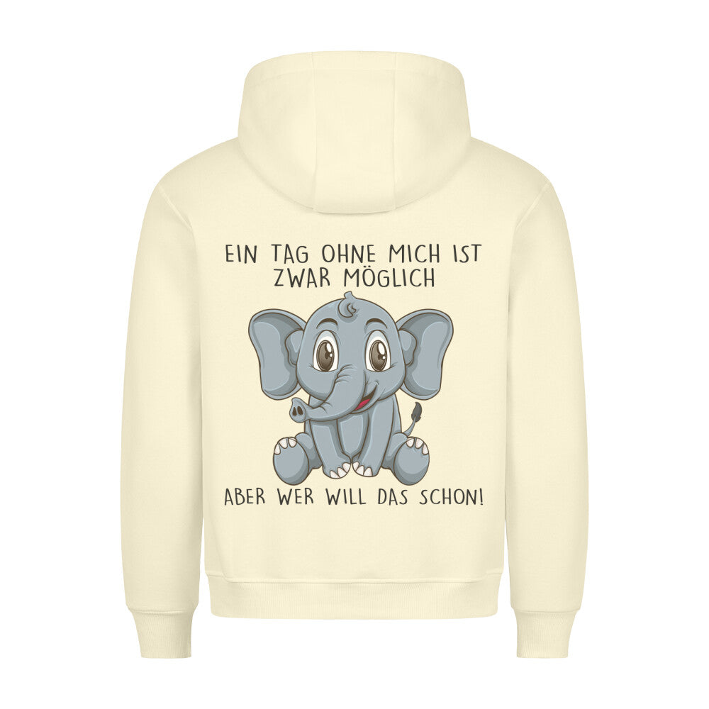 Ohne Mich Elefant - Hoodie Unisex Rückendruck