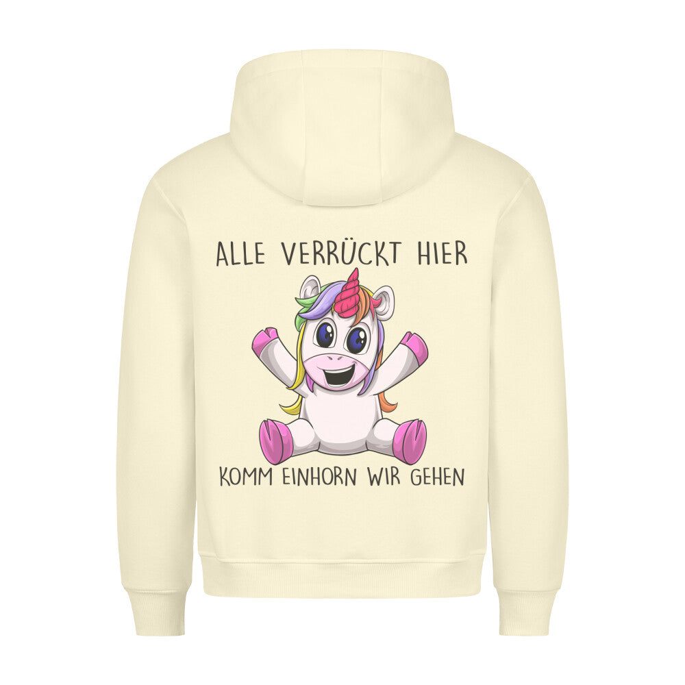Komm Unicorn- Hoodie Unisex Rückendruck