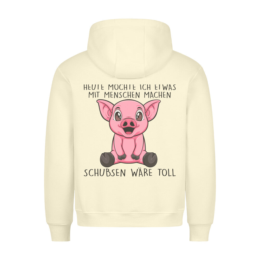 Schubsen Schweinchen - Hoodie Unisex Rückendruck