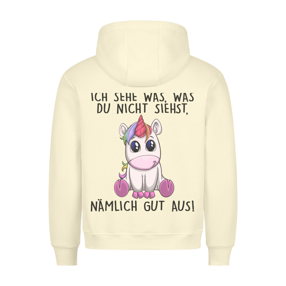 Gutaussehend Einhorn - Hoodie Unisex Rückendruck