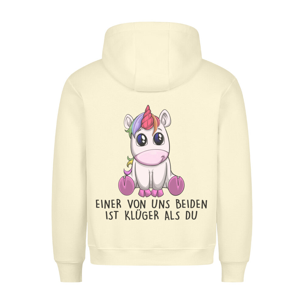 Klüger Einhorn - Hoodie Unisex Rückendruck