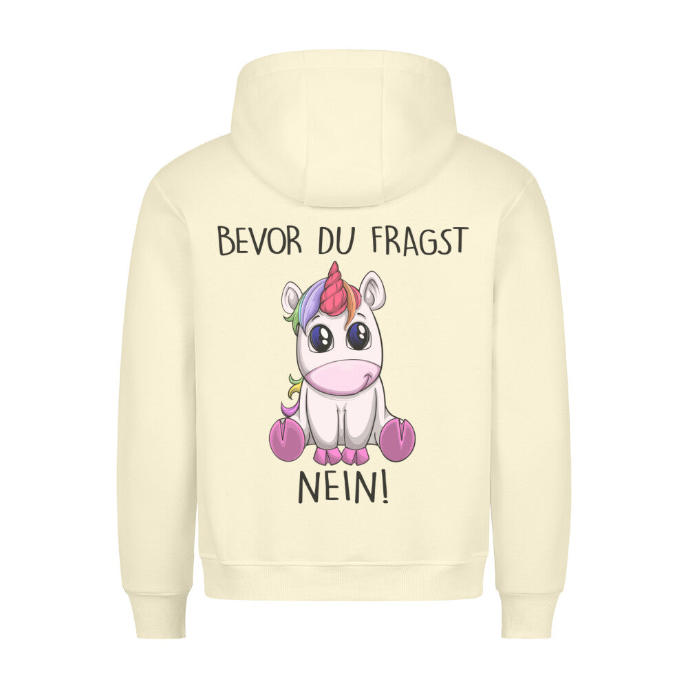 Fragen Einhorn - Hoodie Unisex Rückendruck