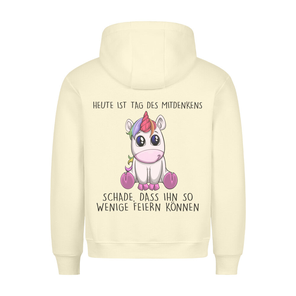 Mitdenken Einhorn - Hoodie Unisex Rückendruck