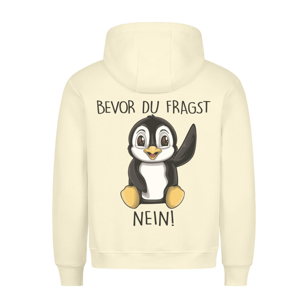 Fragen Pinguin - Hoodie Unisex Rückendruck