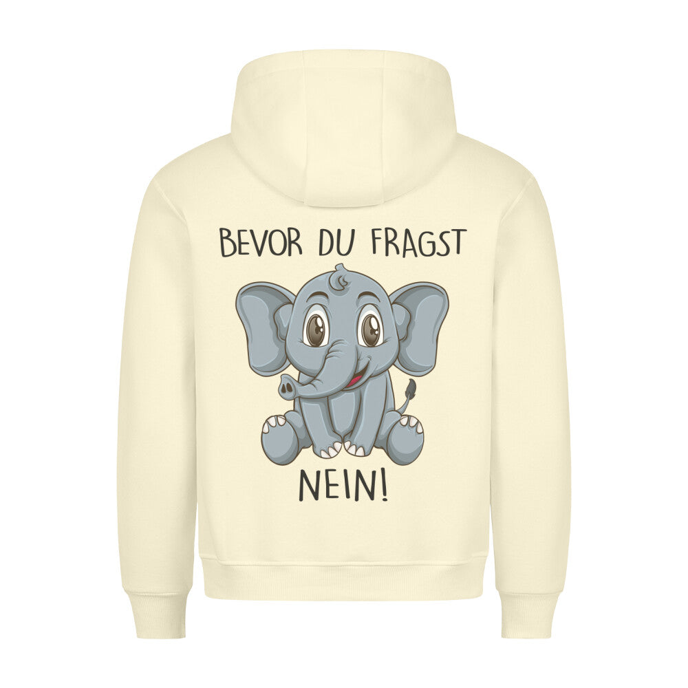 Fragen Elefant - Hoodie Unisex Rückendruck