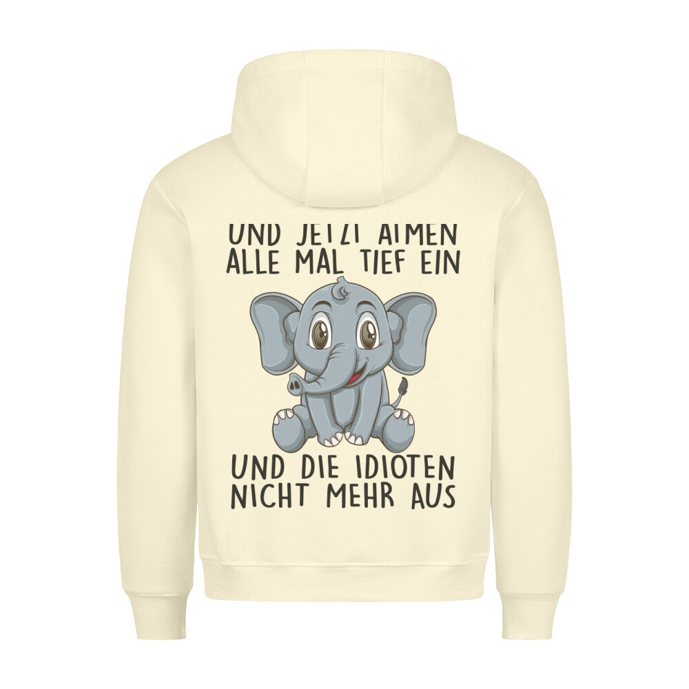 Einatmen Elefant - Hoodie Unisex Rückendruck