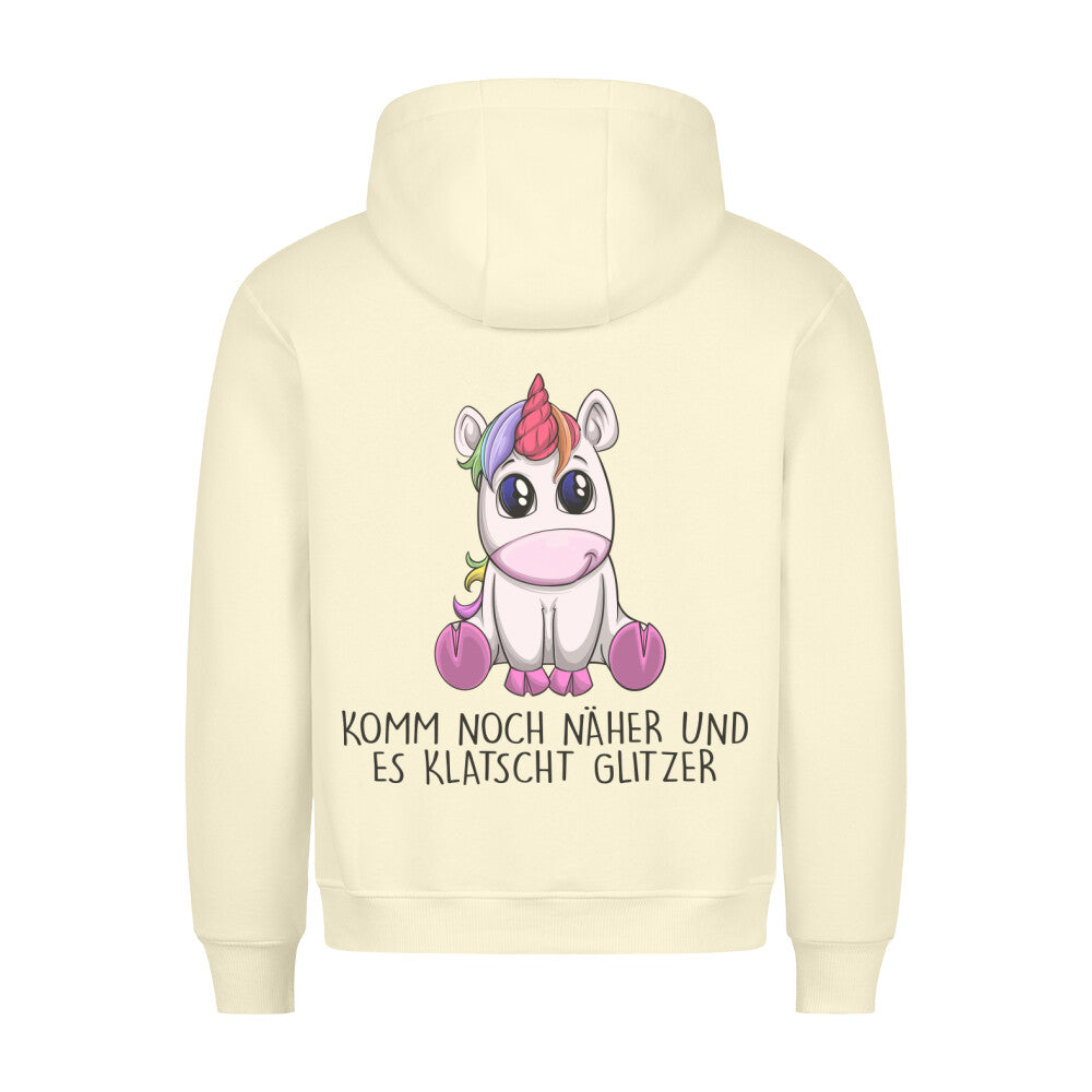 Glitzer Einhorn - Hoodie Unisex Rückendruck
