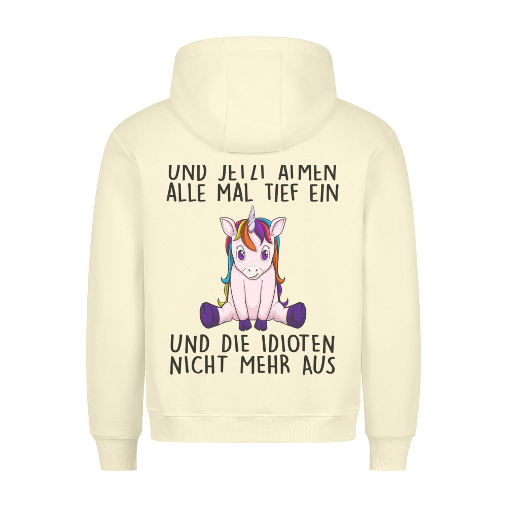 Einatmen Einhorn 2 - Hoodie Unisex Rückendruck